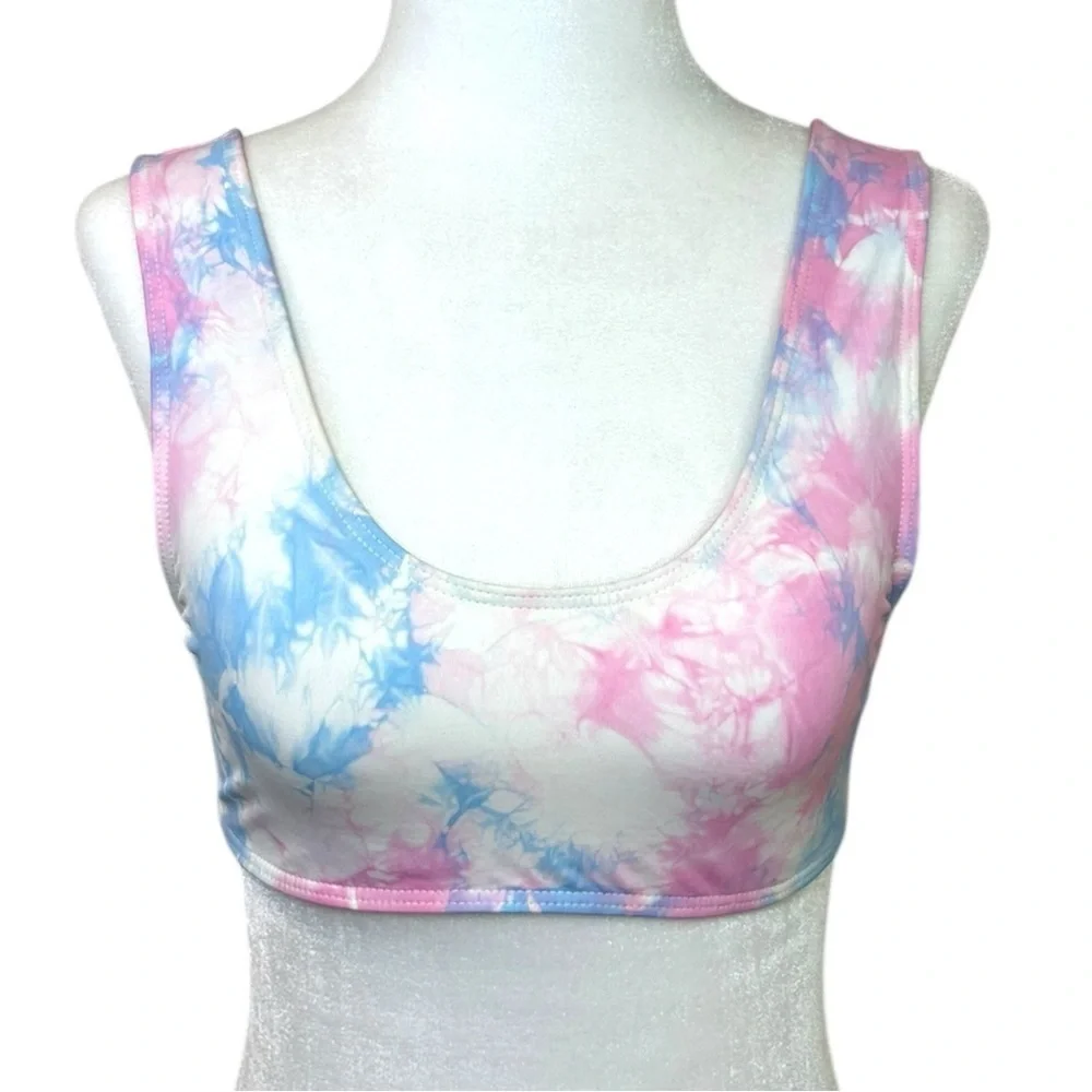 Frankies Bikinis - NWT, ‘Twenty Five’ Bikini Top, Funfetti Tie-Dye - Pink Large